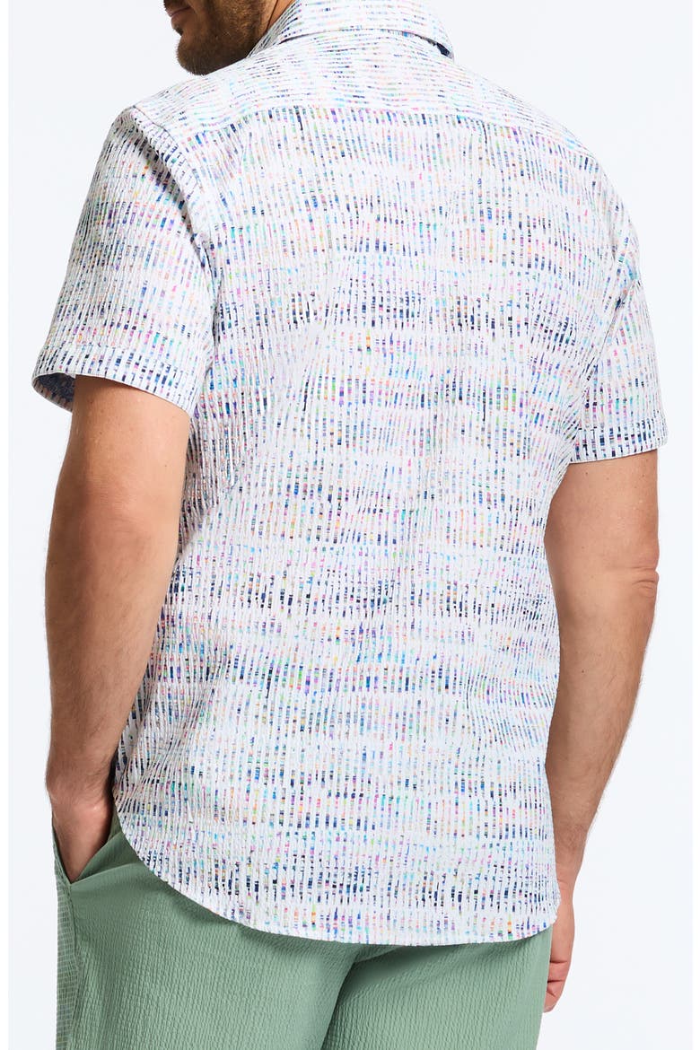 Ponza Stripe Short Sleeve Cotton Seersucker Button-Up Shirt, Alternate, color, BLUE/ WHITE MULTI