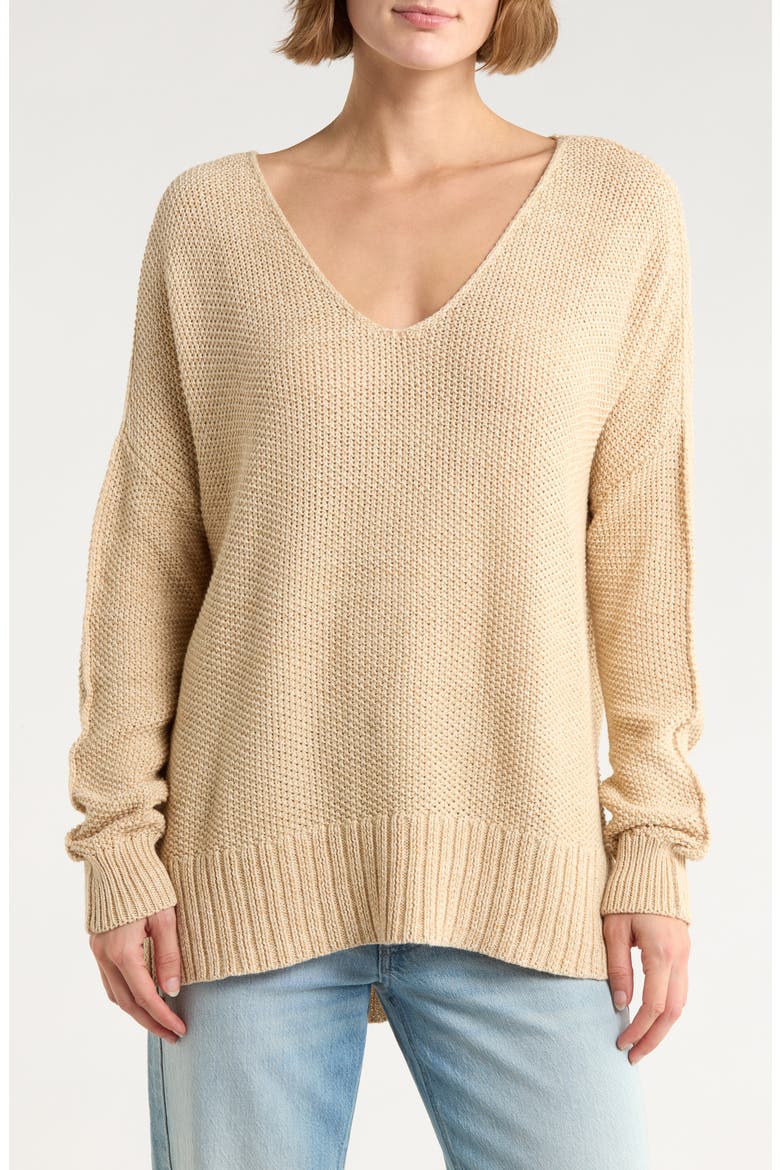 V-Neck Pullover Sweater, Main, color, IRISH CREAM