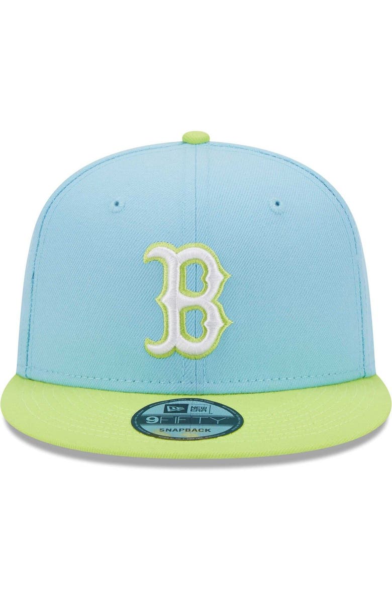 New Era Men's New Era Light Blue/Neon Green Boston Red Sox Spring Basic Two-Tone 9FIFTY Snapback Hat, Alternate, color, 