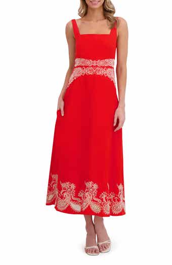 Ted Baker Embroidery Detail Square Neck Dress