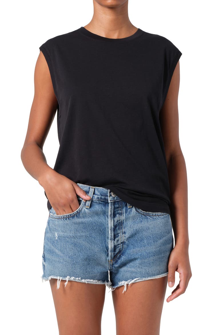 Raya Muscle Tee, Main, color, BLACK