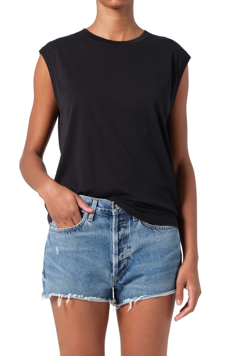AGOLDE Raya Muscle Tee, Main, color, Black