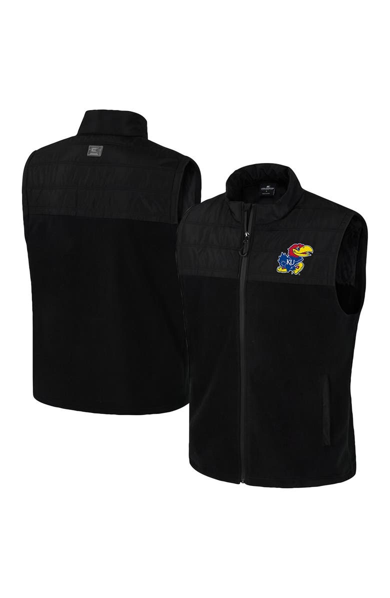 COLOSSEUM Men's Colosseum Black Kansas Jayhawks Block The Sun Full-Zip Vest, Main, color,