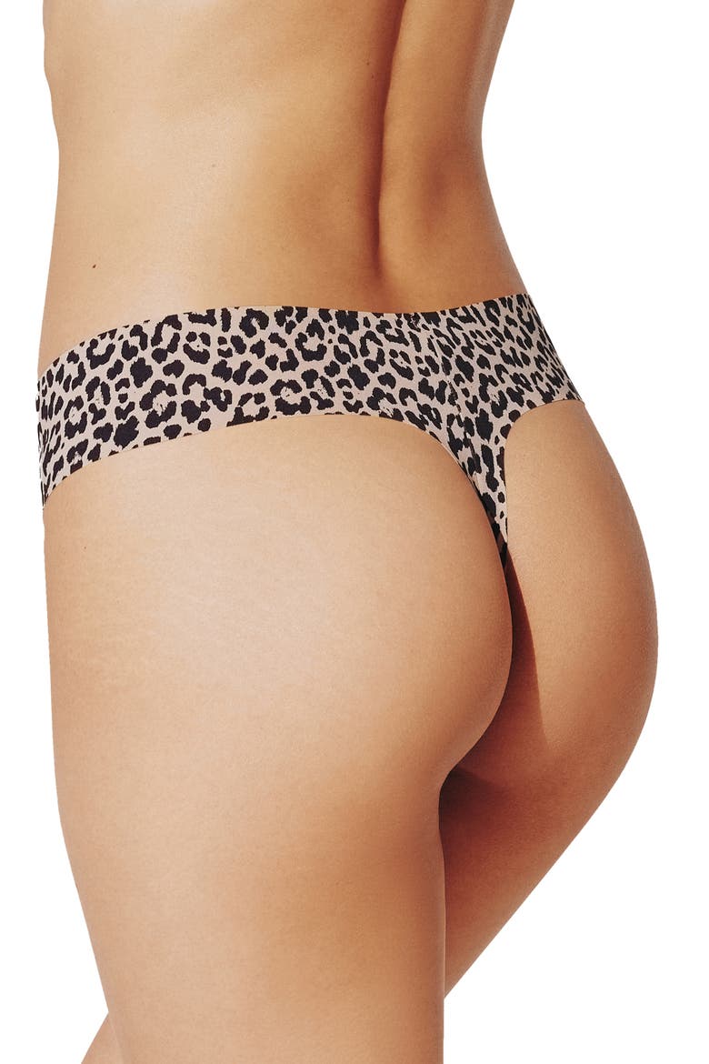 Assorted 3-Pack Zero Edge™ Invisible Thongs, Alternate, color, BLACK/TAUPE/ LEOPARD