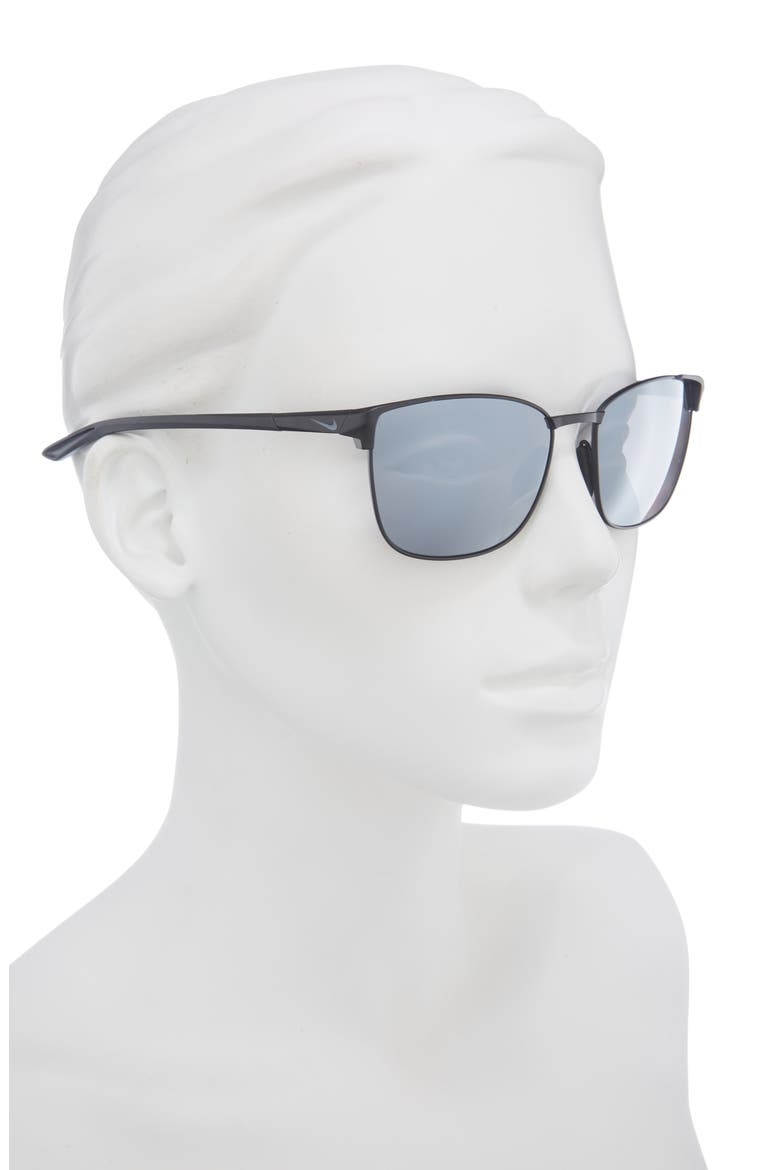 Fusion Square Sunglasses, Alternate, color, SATIN BLACK / SILVER FLASH