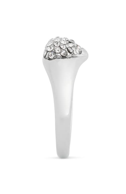 Nordstrom Rack Pavé Crystal Heart Ring In Clear- Silver