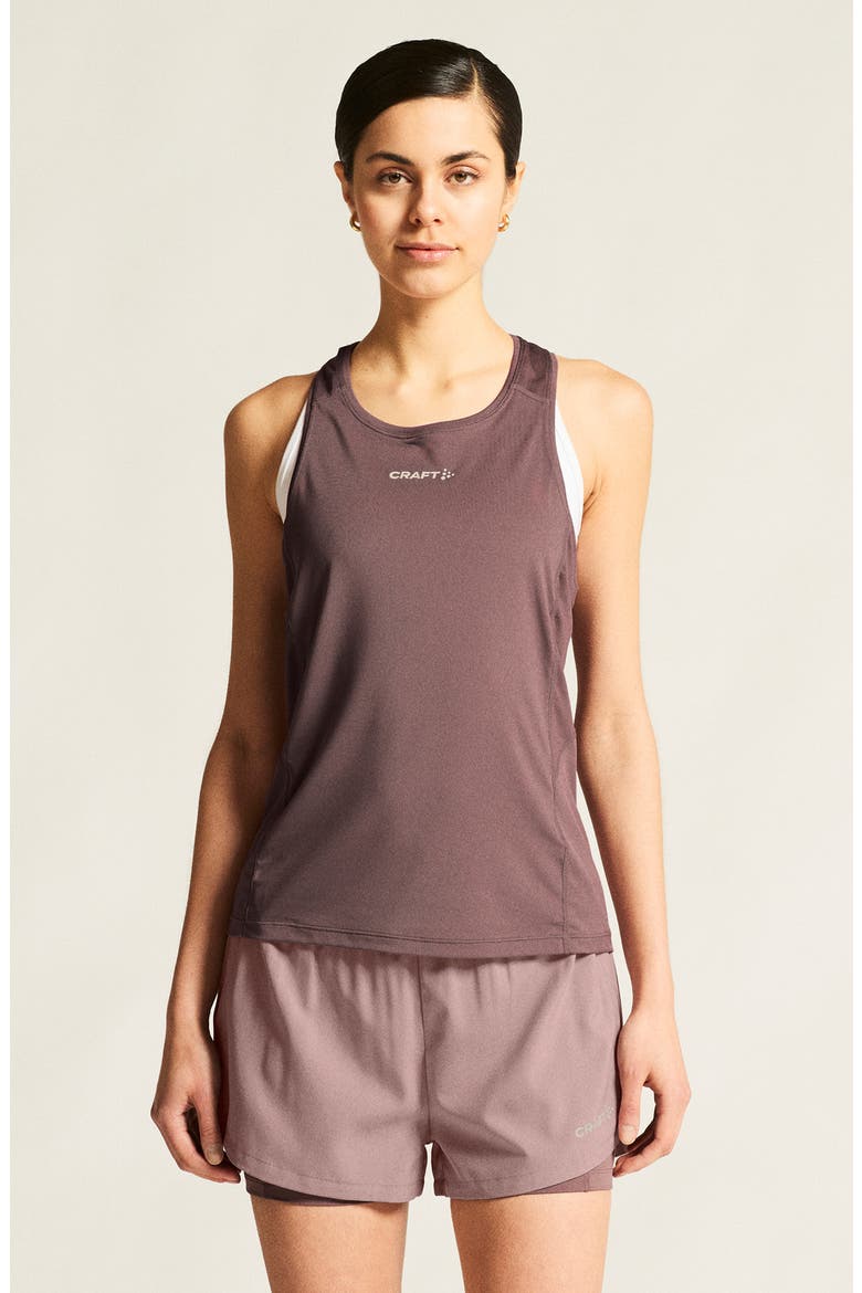 Essence Perforated Jersey Racerback Tank, Alternate, color, FLINT