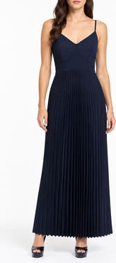 Nicole Miller Pleated Satin Midi Dress