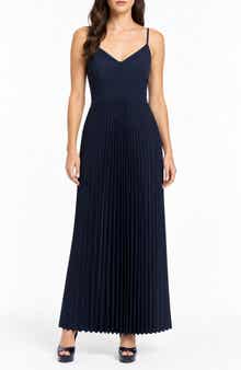 Pleated Satin Dress