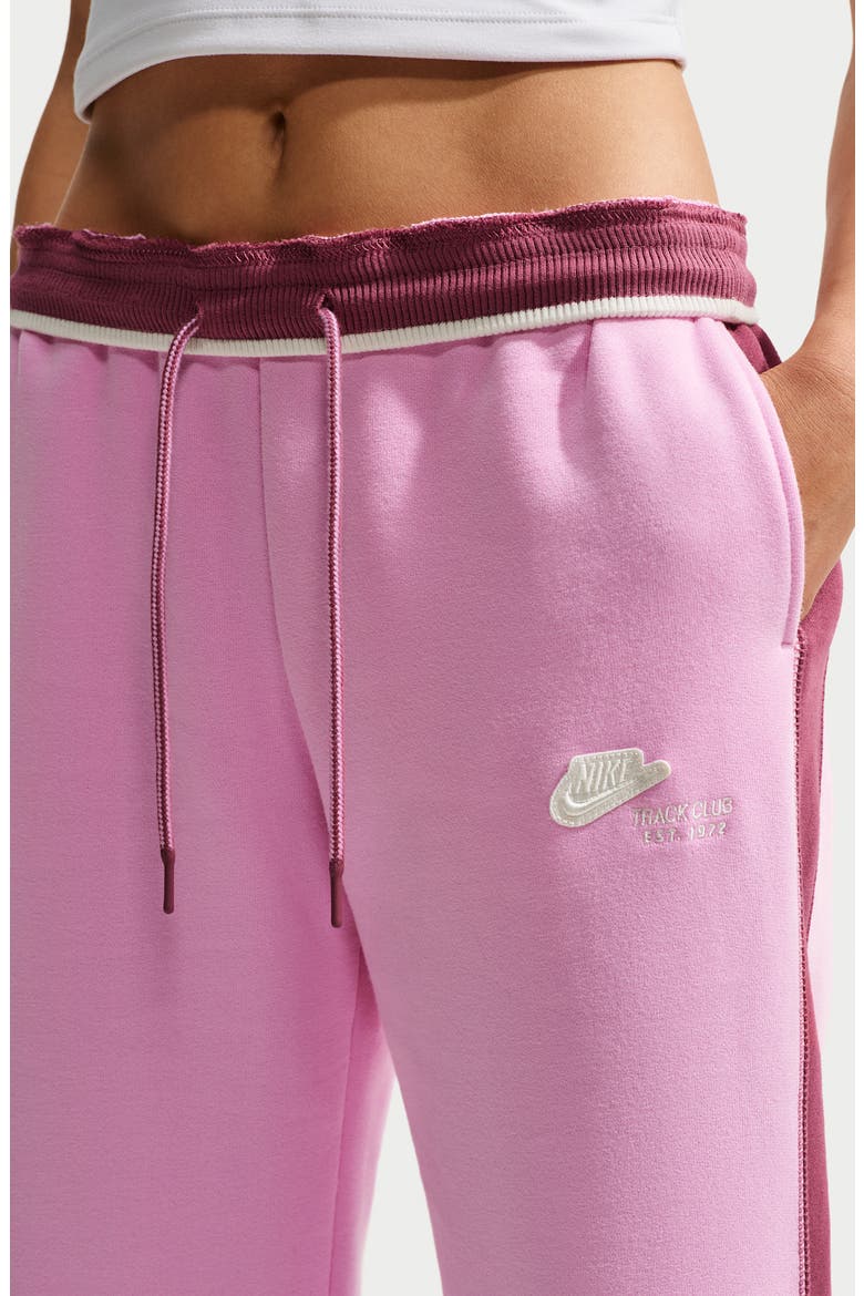Track Club Fleece Wide Leg Pants, Alternate, color, PINK RISE/ PINK SMOKE