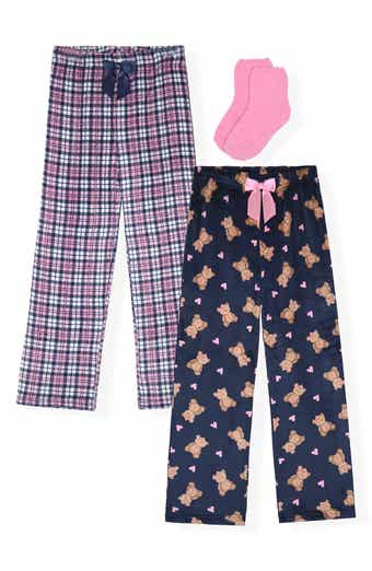 Kids' 3-Piece Flannel Pajama Pants & Socks Set