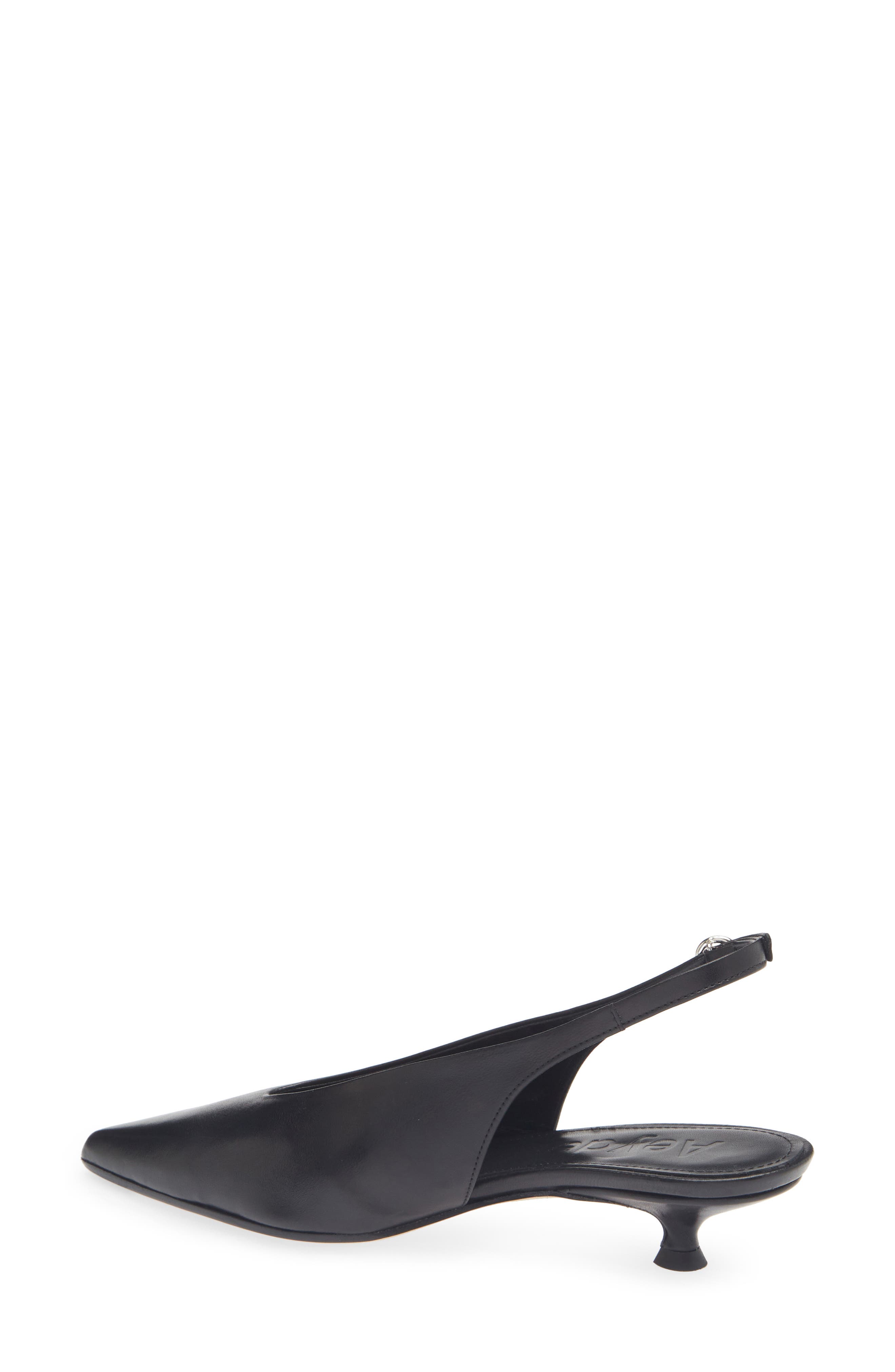aeyde Camila Slingback Kitten Heel Pump, Alternate, color, Black