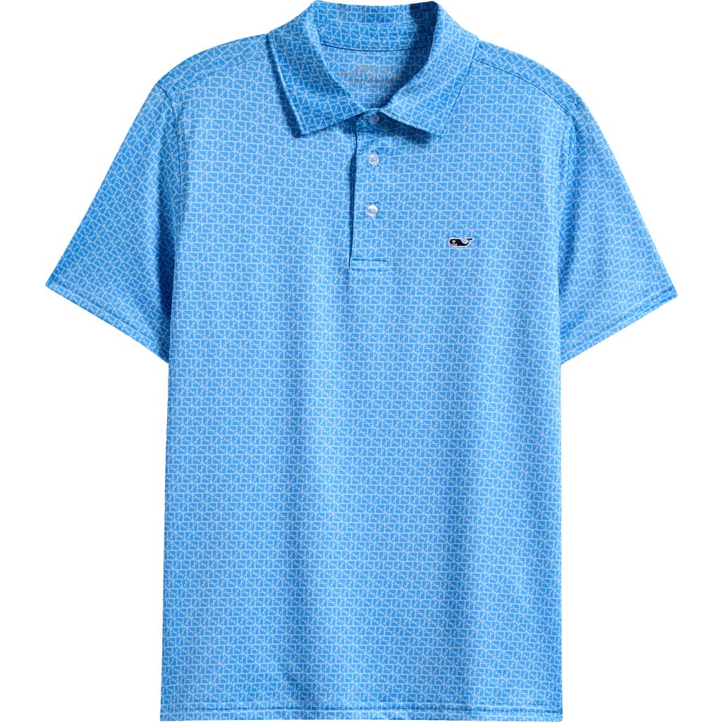 Vineyard Vines Kids' Print Polo In Puzzle Whale J Blu