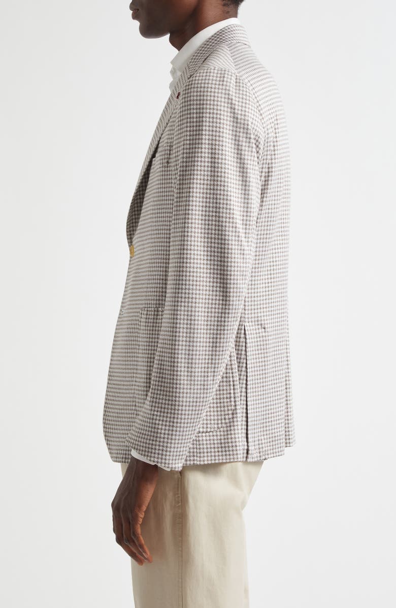 ISAIA Capri Houndstooth Silk & Cotton Sport Coat, Alternate, color, Bianco Ott