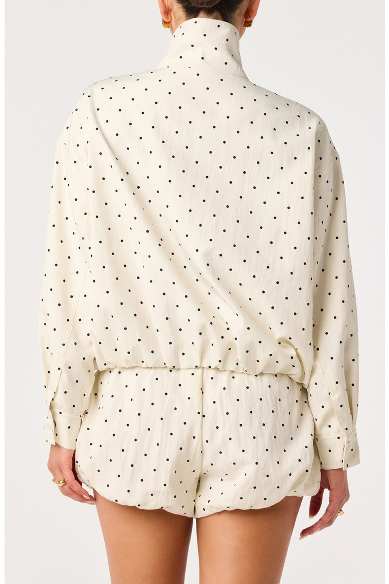 Collins Polka Dot Bomber Jacket, Alternate, color, IVORY/ BLACK POLKADOT