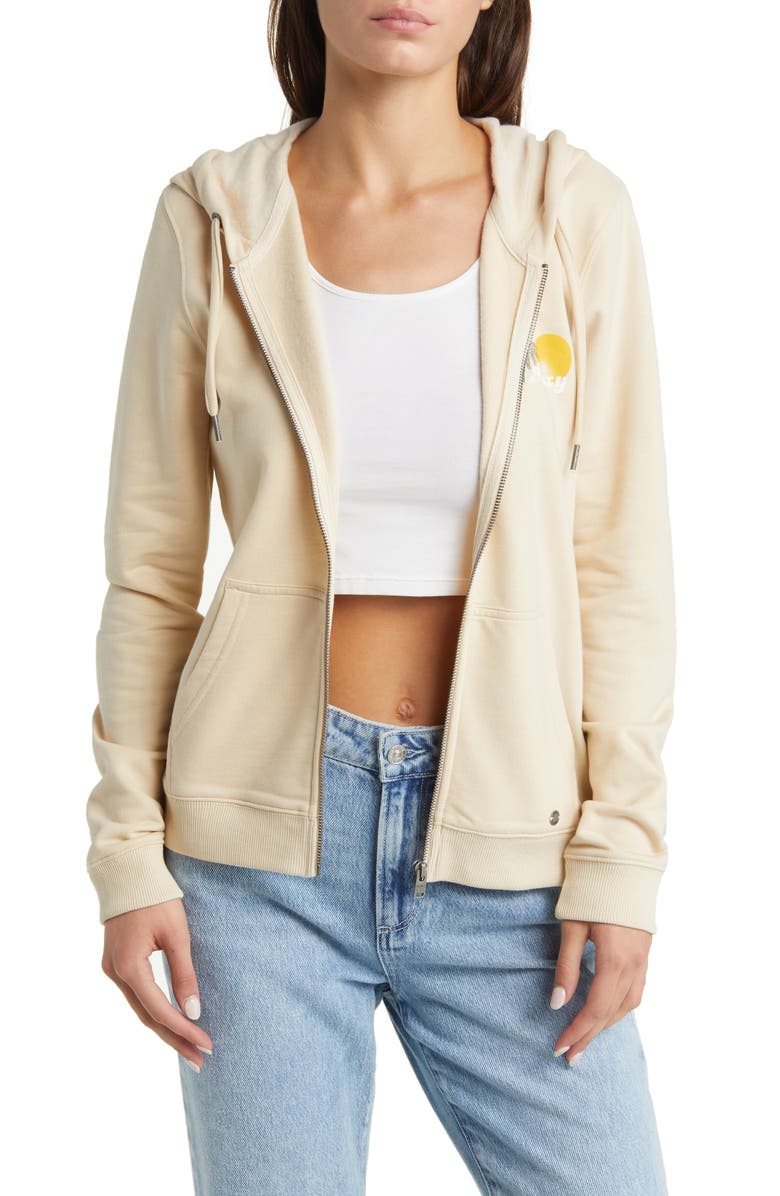 Roxy Evening Hike Graphic Zip-Up Hoodie, Main, color,