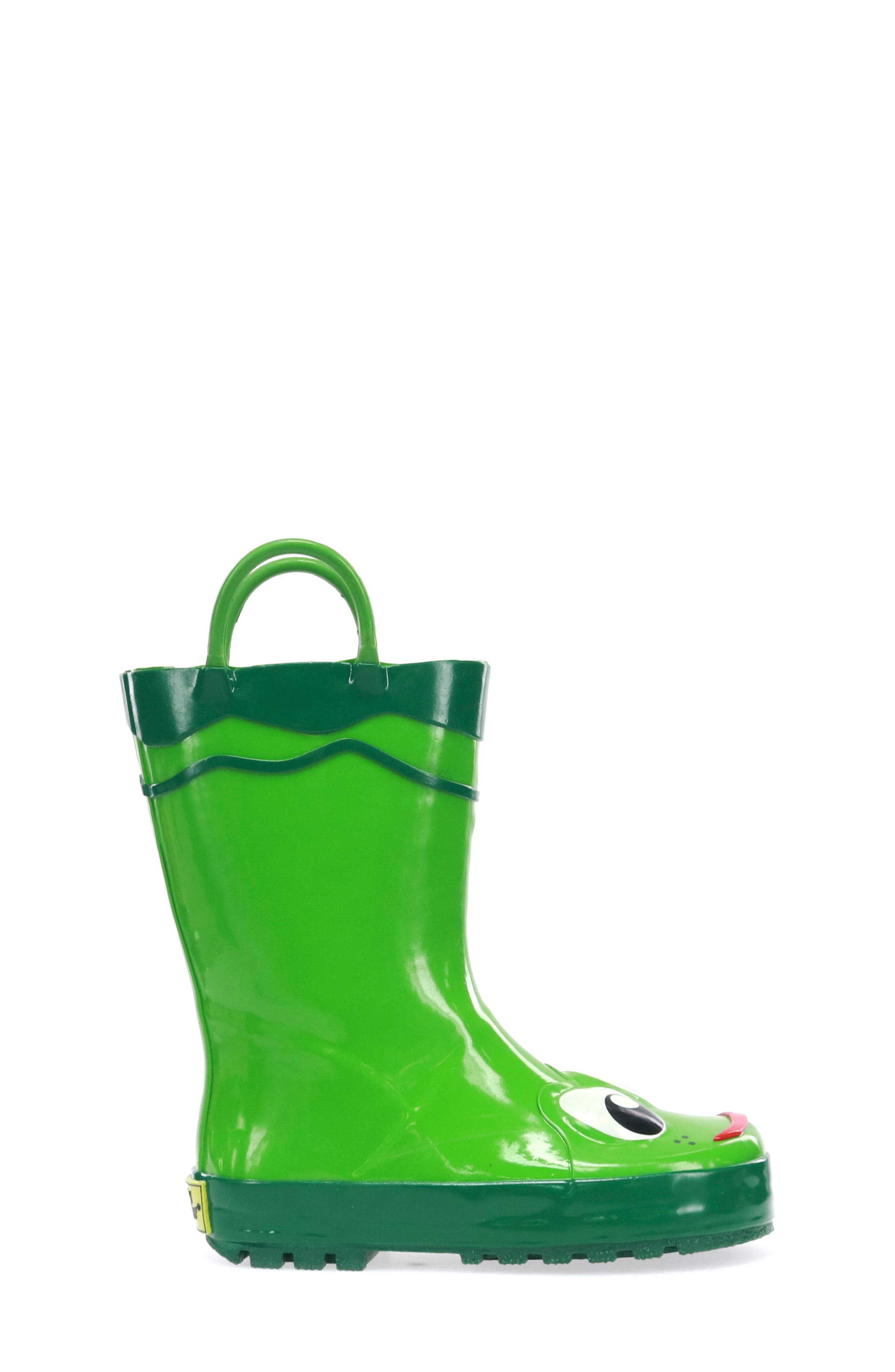 Western Chief Frog Rain Boot, Alternate, color, Green