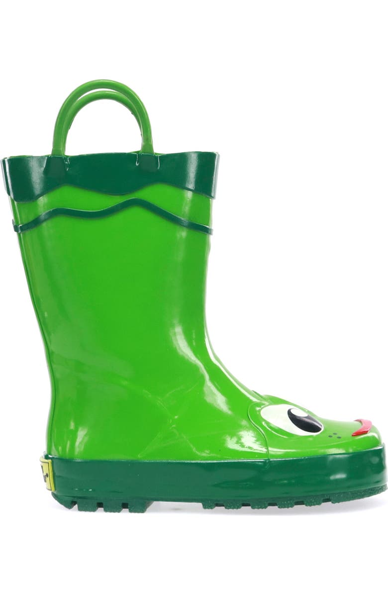 Western Chief Frog Rain Boot, Alternate, color, Green