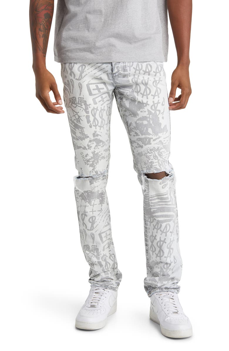 Ksubi Chitch Kollage Icey Ripped Skinny Jeans, Main, color, 