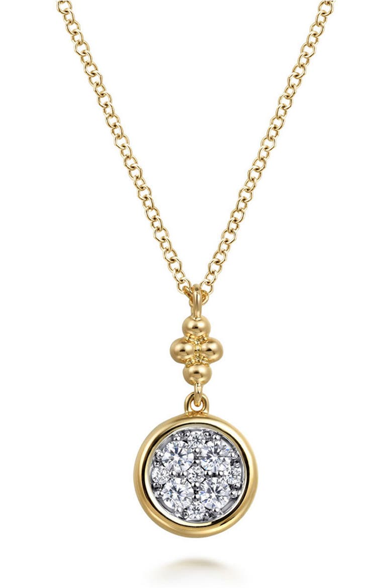 Bujukan Diamond Cluster Drop Pendant Necklace, Main, color, TWO TONE
