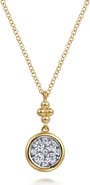 Gabriel & Co. Bujukan Diamond Cluster Drop Pendant Necklace