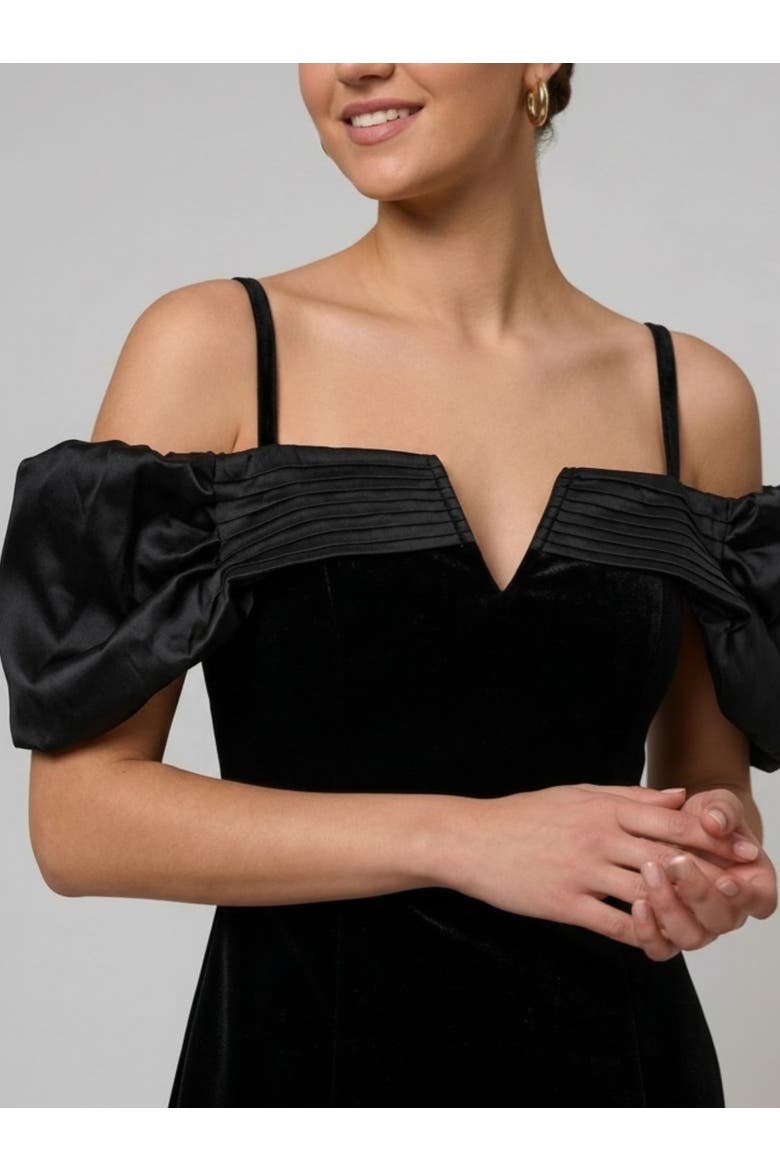Valentina Velvet Mini Dress, Alternate, color, Black