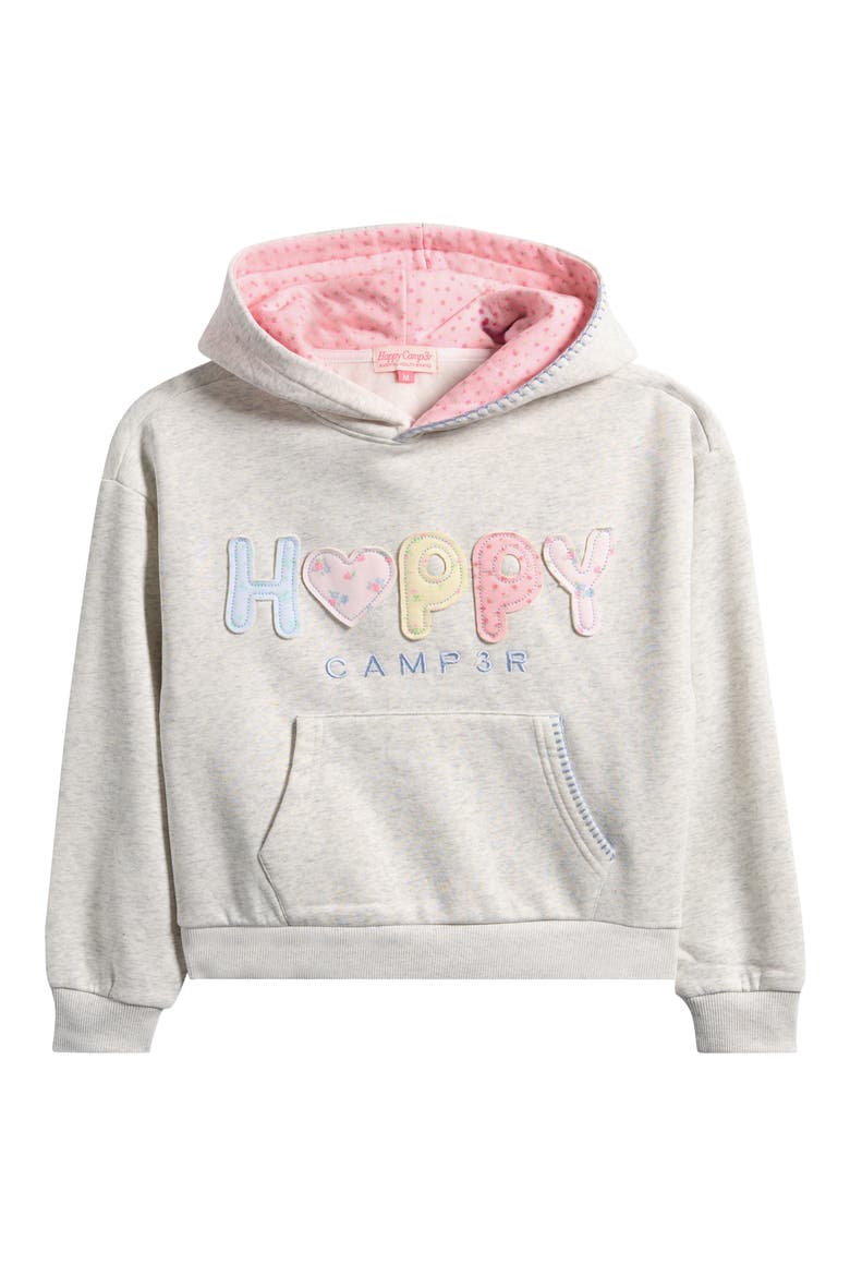 Kids' Puff Series Logo Cotton Blend Hoodie, Main, color, HEATHER GRAY