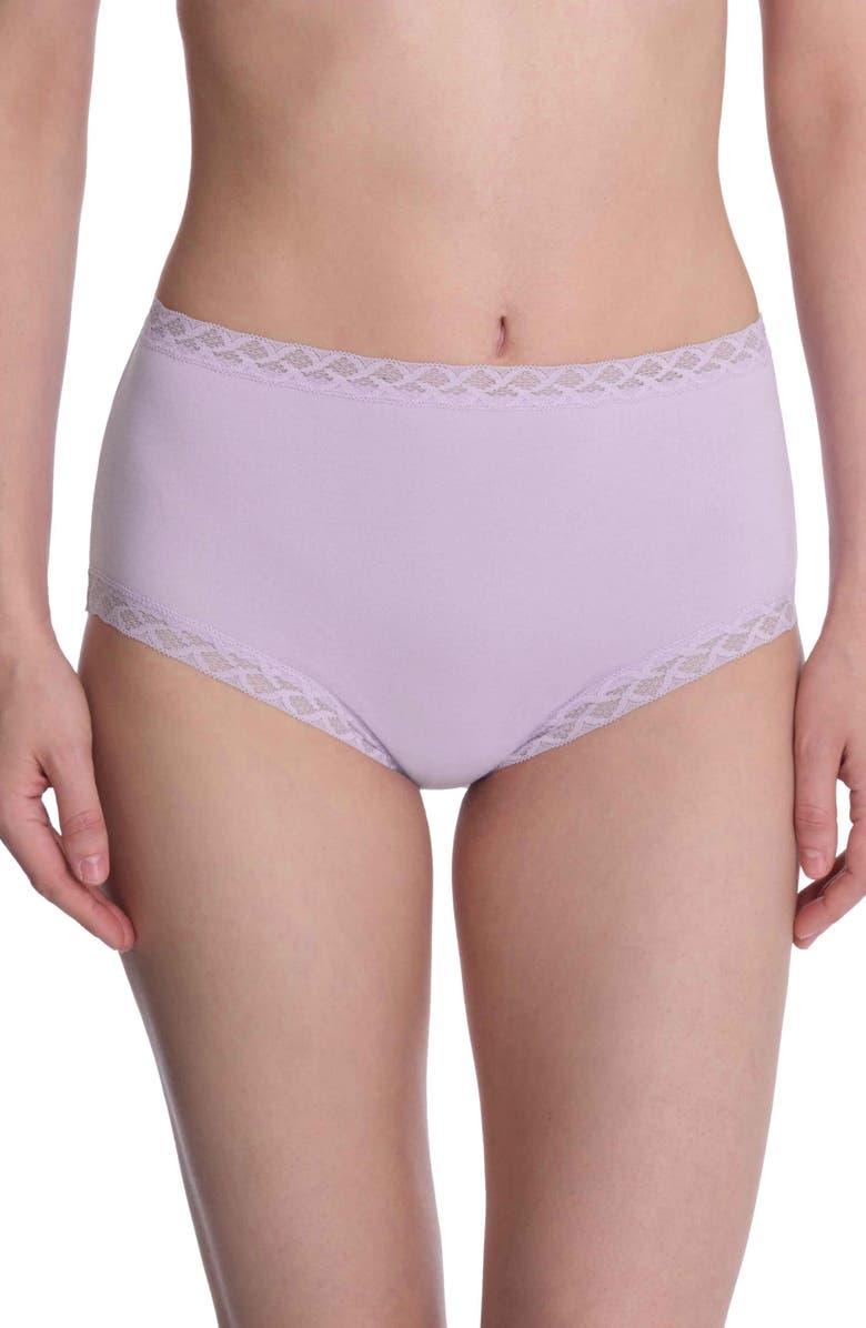 Natori Bliss Cotton Full Brief 3-Pack, Alternate, color, Prple Prl/Neon Coral/Twlght Hz
