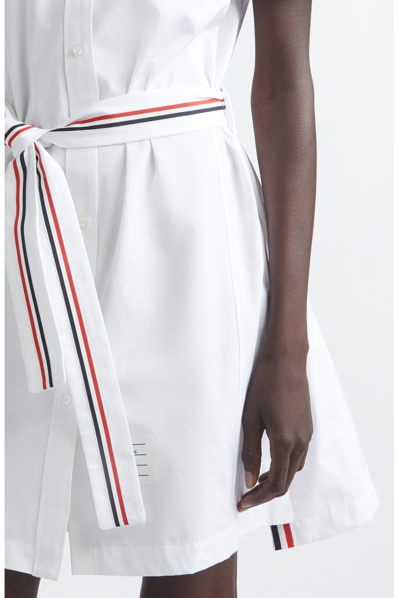 Belted Cotton Poplin Shirtdress, Alternate, color, WHITE