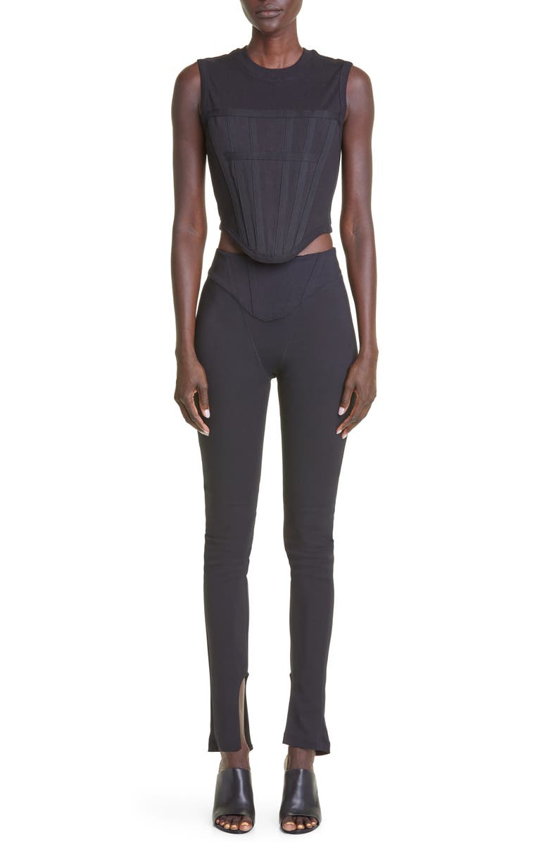 Dion Lee Gender Inclusive Rib Jersey Corset Tank, Alternate, color, 