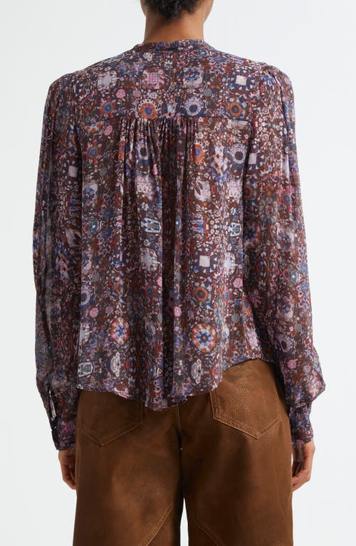 Isabel Marant Étoile Lightweight Long Sleeve Printed Top In Multi