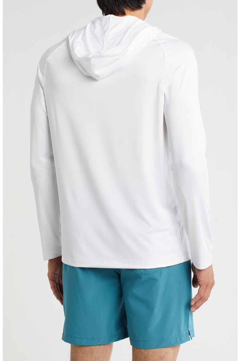 Pineapple Long Sleeve UPF 50+ Hooded Rashguard, Alternate, color, WHITE