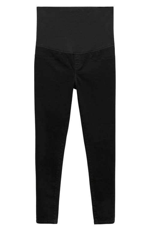 Shop Mango Maternity Ankle Skinny Jeans In Black Denim