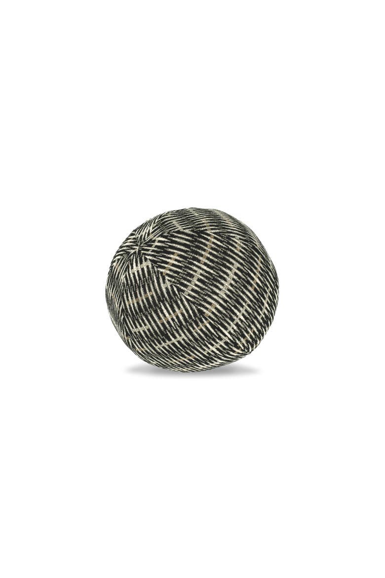Intertwine Ebony Indoor & Outdoor Woven Accent Orb Pillow, Main, color, Ebony