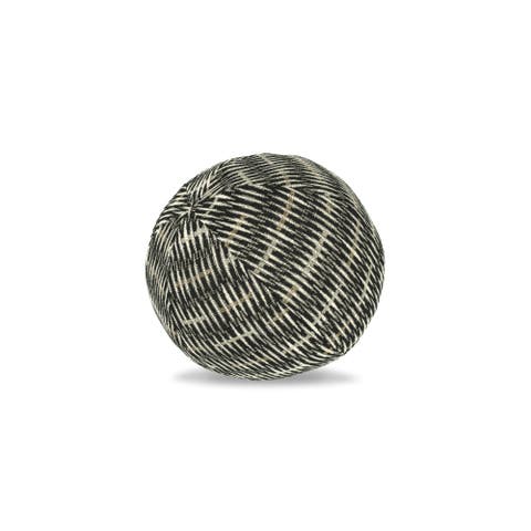Intertwine Ebony Indoor & Outdoor Woven Accent Orb Pillow