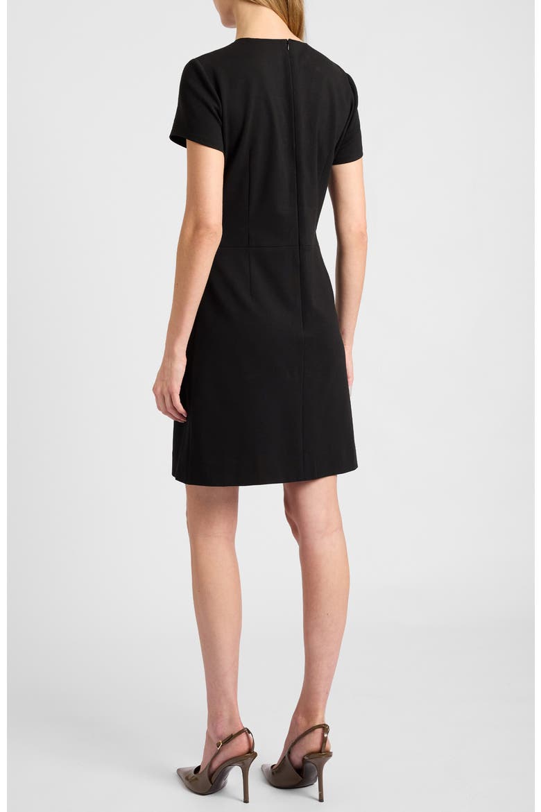 Loni Short Sleeve A-Line Dress, Alternate, color, Onyx