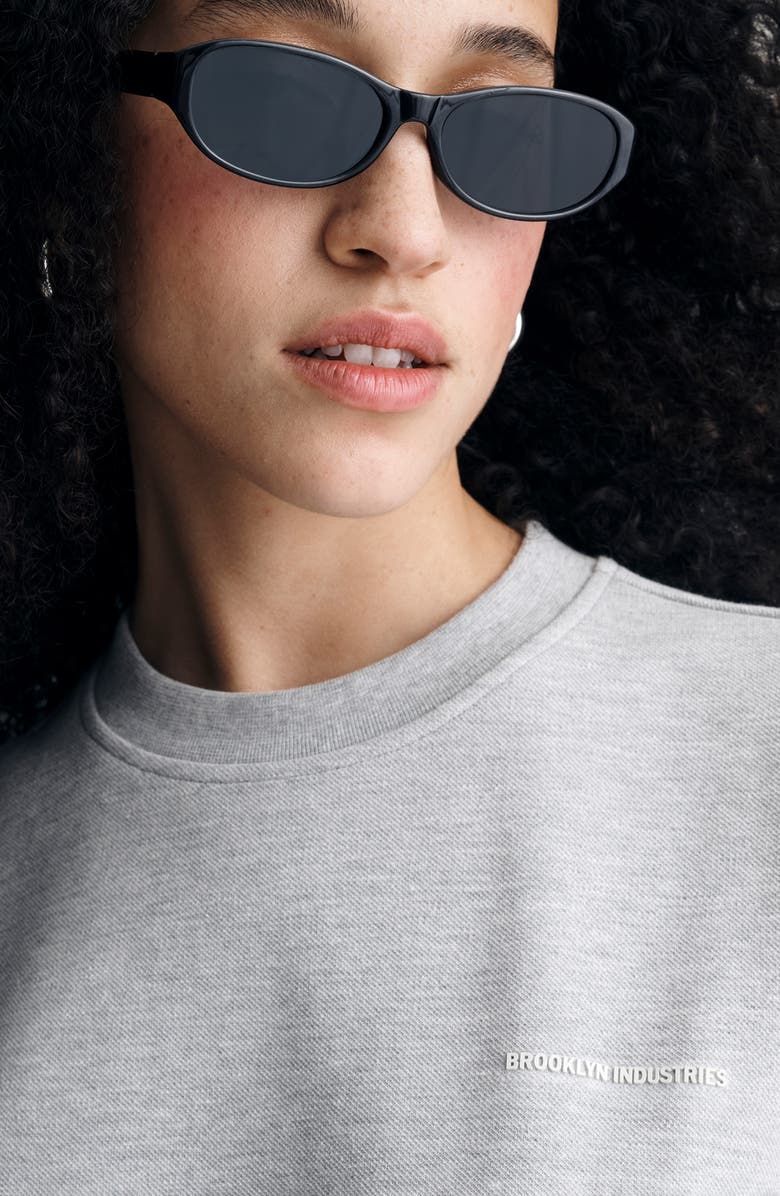 Brooklyn Industries Short Sleeve Sweatshirt Dress, Alternate, color, Light Grey Melange