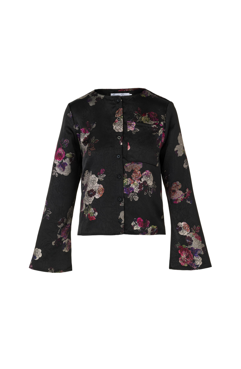 By Tess Collection Olivia Blouse, Alternate, color, Black Floral