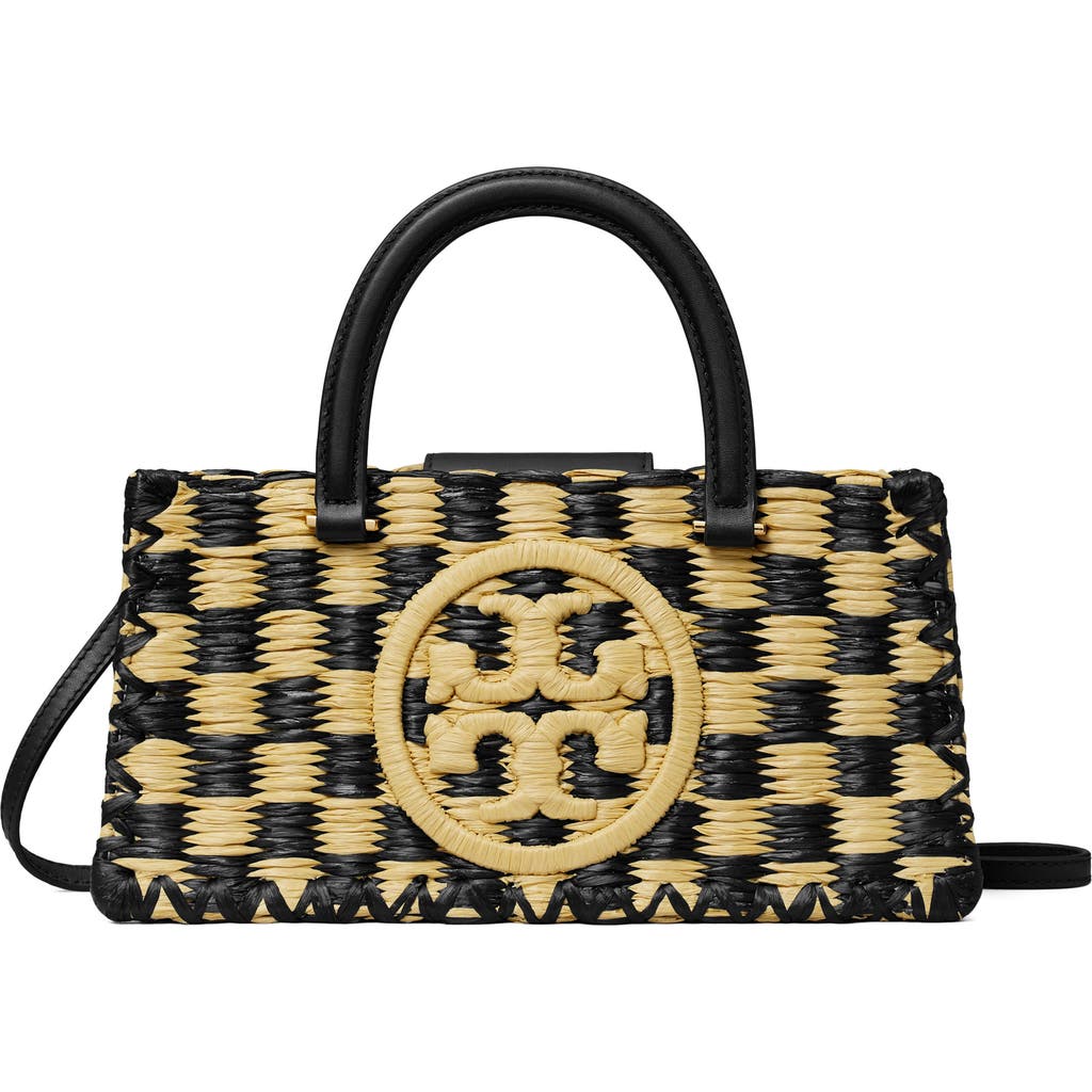 Tory Burch Ella Woven Satchel In Black