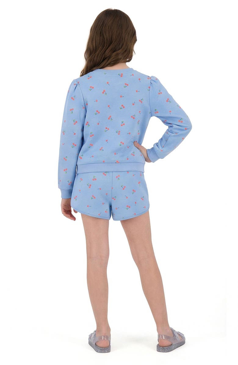 Andy & Evan Kids' Long Sleeve Pullover & Shorts Set, Alternate, color, Purple Cherry