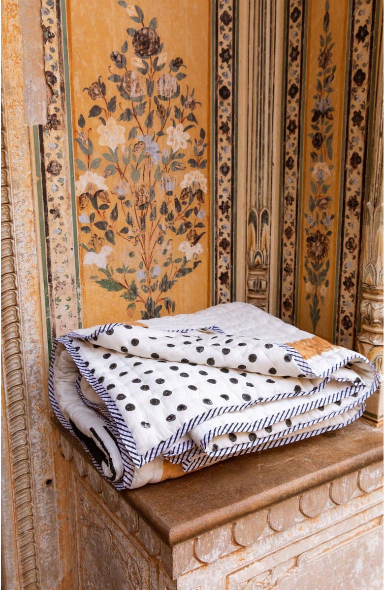 CQC LA HORIZON Quilt Bedding Set With 2 Shams, Alternate, color, Yellow, Orange, White