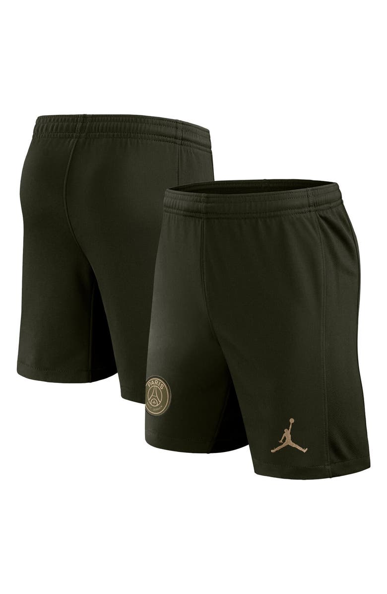 Jordan Brand Men's Jordan Brand Olive Paris Saint-Germain 2023/24 Fourth Stadium Shorts, Main, color, 