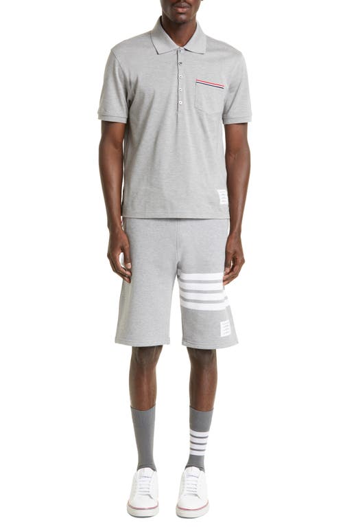 Thom Browne Light Gray Loopback Cotton Sweatshorts In Gray