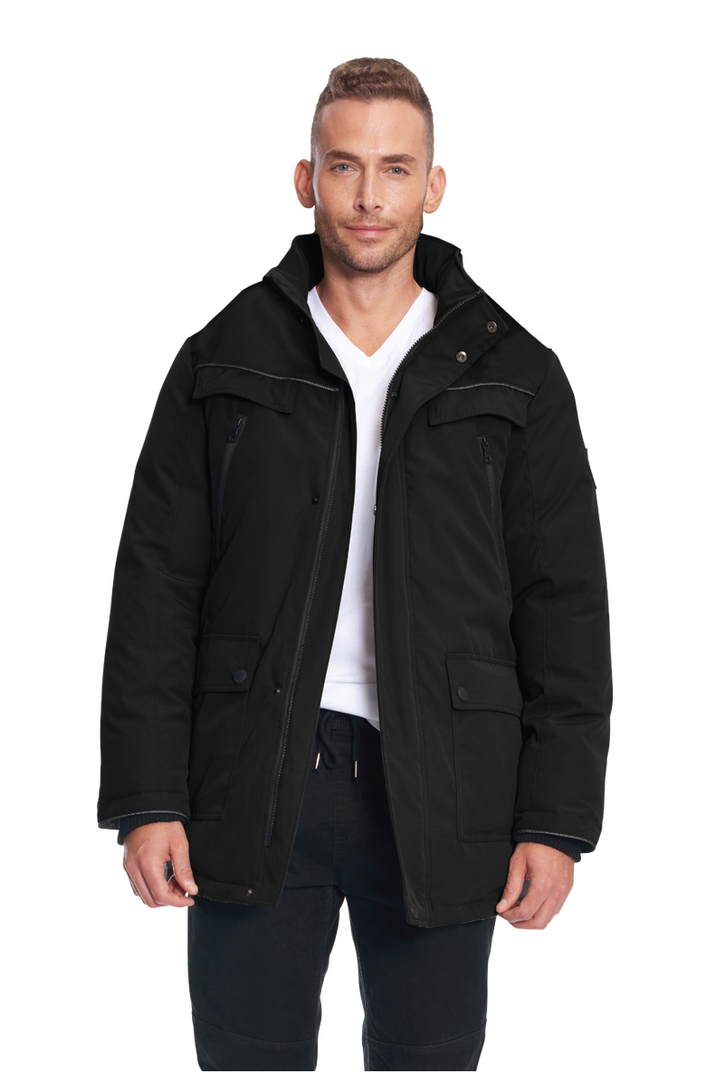 Alpine North FRASER - Vegan Down Winter Parka with Removable Hood, Main, color, Black