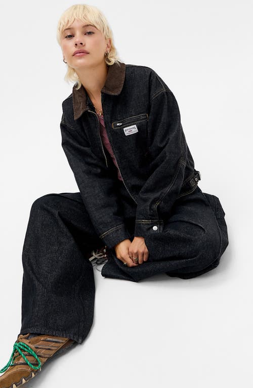 Bdg Urban Outfitters Luca Zip Workwear Denim Jacket In Black
