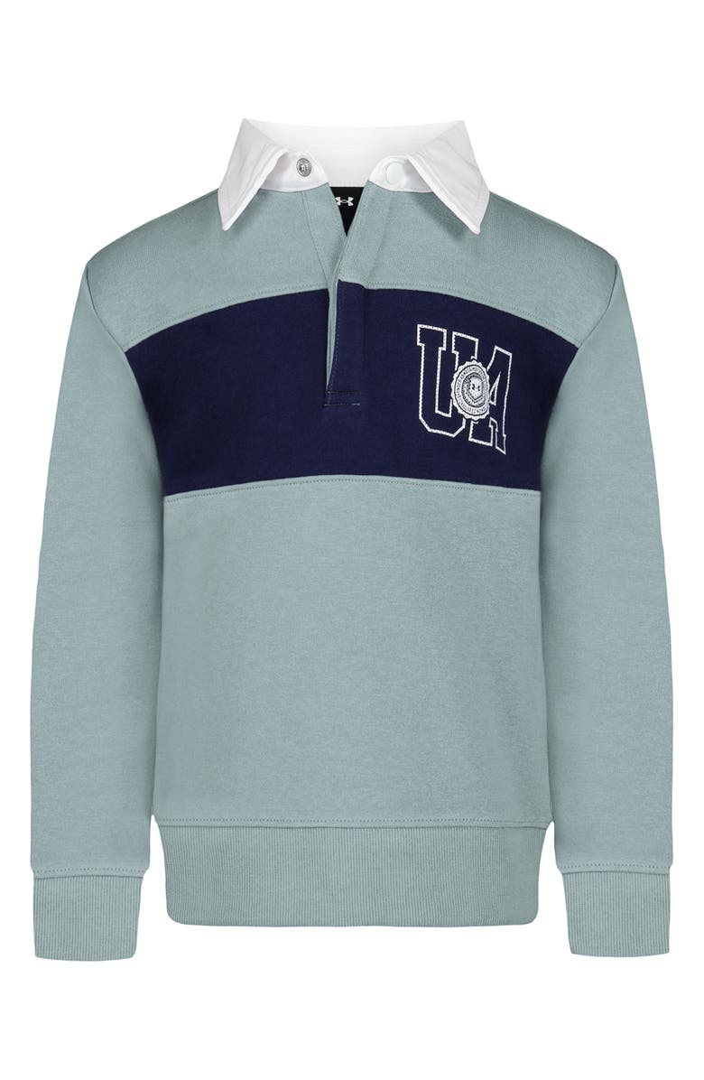 Under Armour Kids' French Terry Rugby Shirt, Main, color, Serpentine