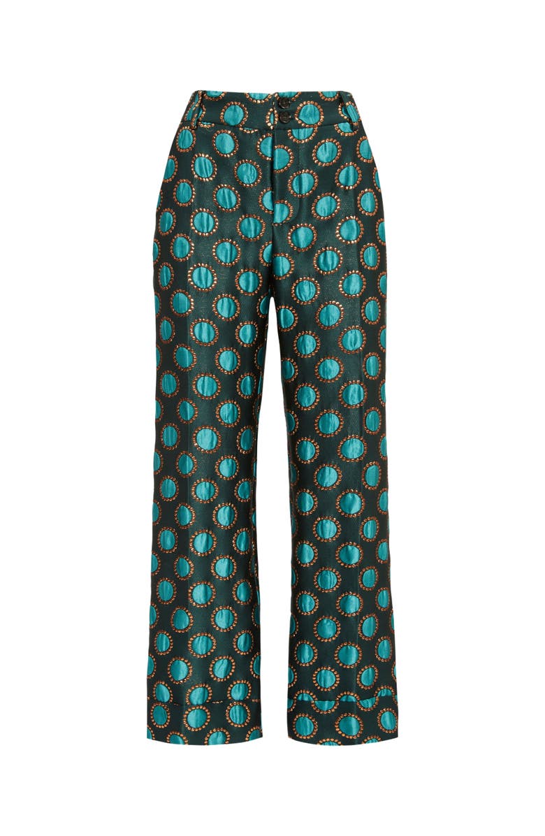 La DoubleJ Hendrix Pants Jacquard Winter Sun Emerald, Alternate, color,