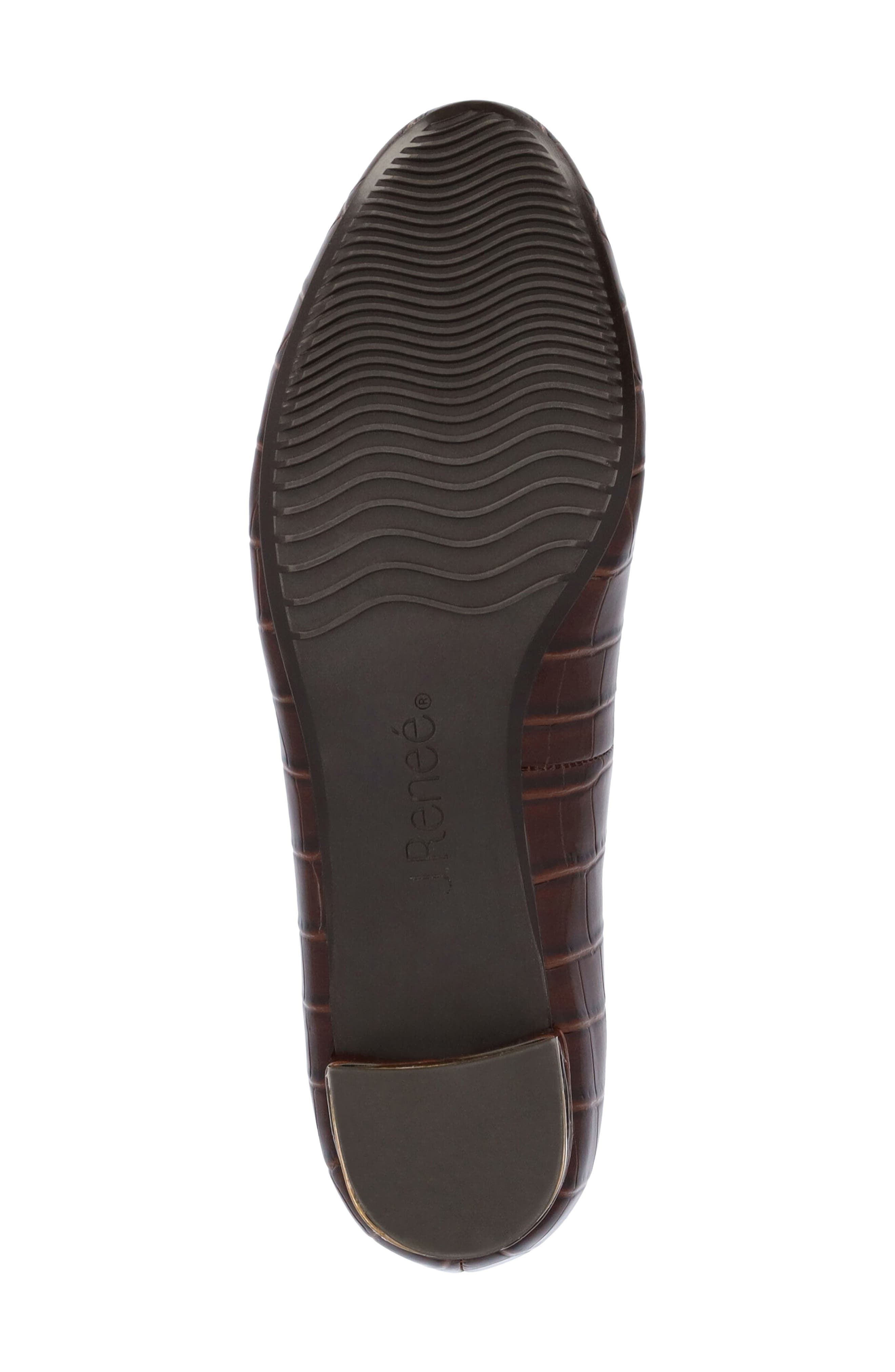 Bambalina Croc Embossed Block Heel Pump, Alternate, color, BROWN