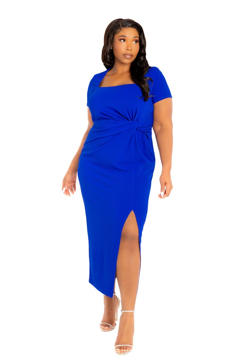 Gathered Waist Midi Dress, Alternate, color, ROYAL BLUE