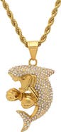 STEELTIME Men's Shark Pendant Rope Chain Necklace